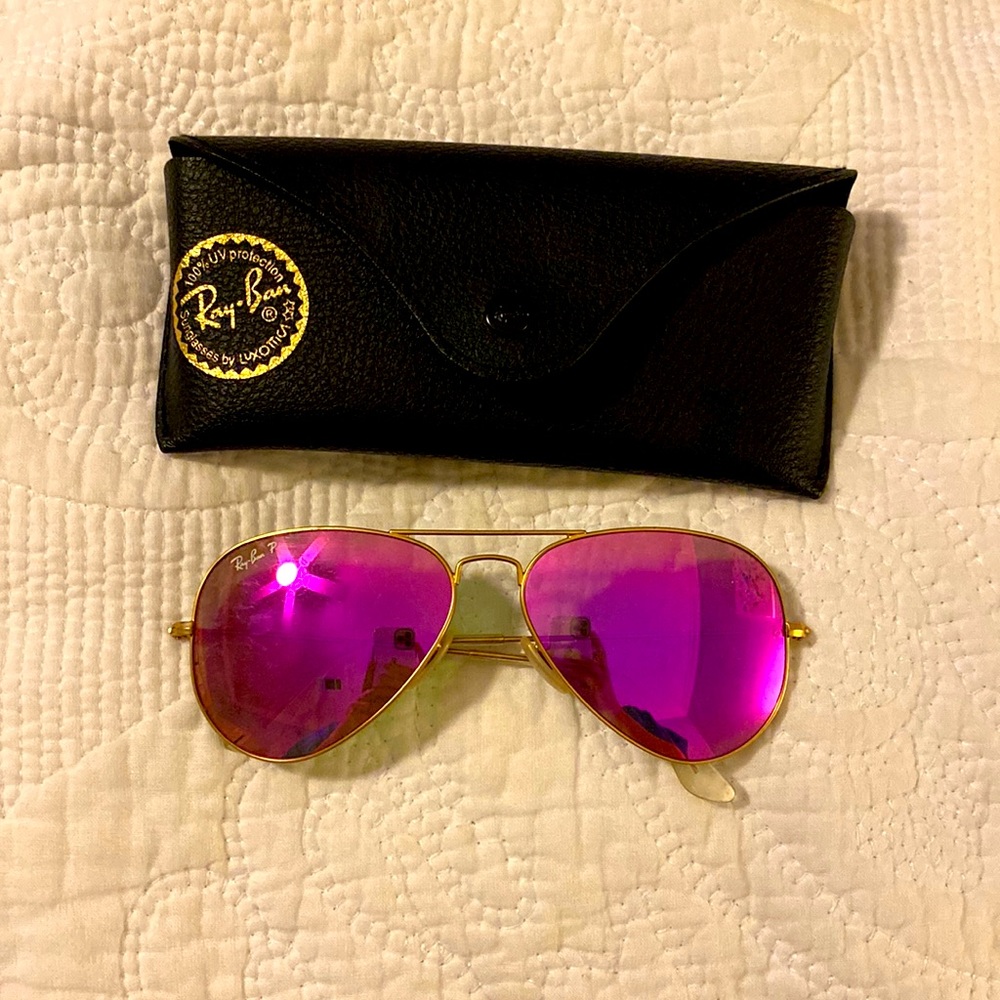 Ray-Ban pink aviator sunglasses